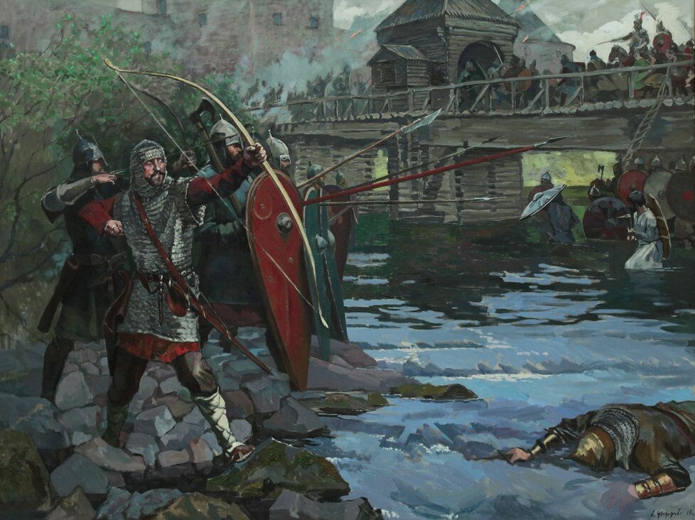 Бой у стен Староладожской крепости.