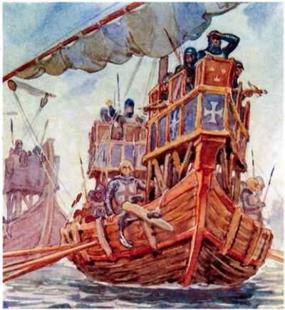 Шведская эскадра идёт к Старой Ладоге.