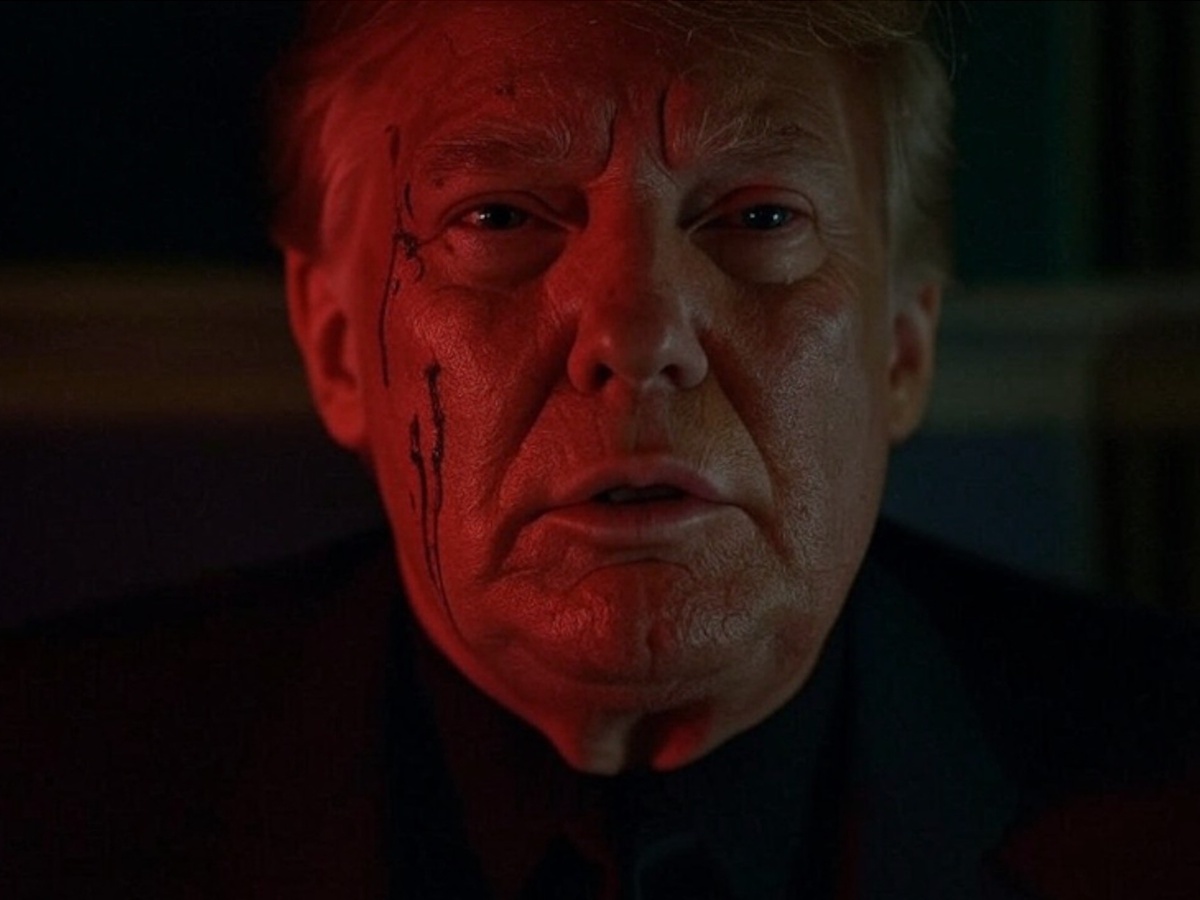 Окровавленный Трамп (C) Grok AI