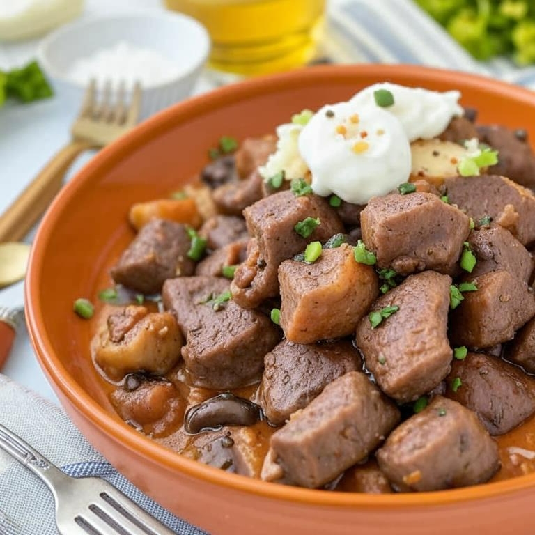 Индейка в сметанном соусе с грибами