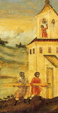 
Михаил и Даниил Битяговские
Деталь житийной иконы царевича Дмитрия (конец XVIII в.)
Источник: ru.wikipedia.org