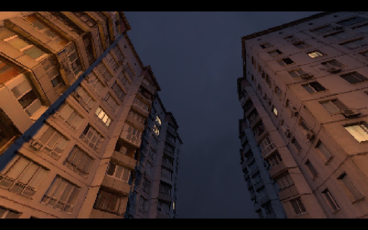 Панельные дома, вечер, Неясное.