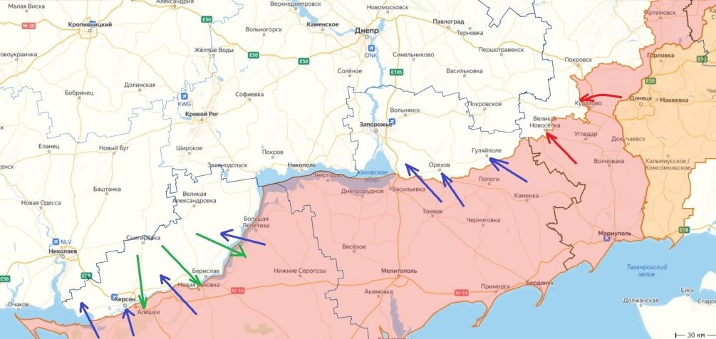    Карта СВО на Украине.