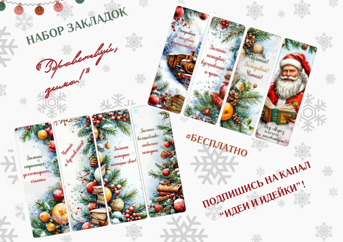 Набор книжных закладок "Здравствуй, зима!"