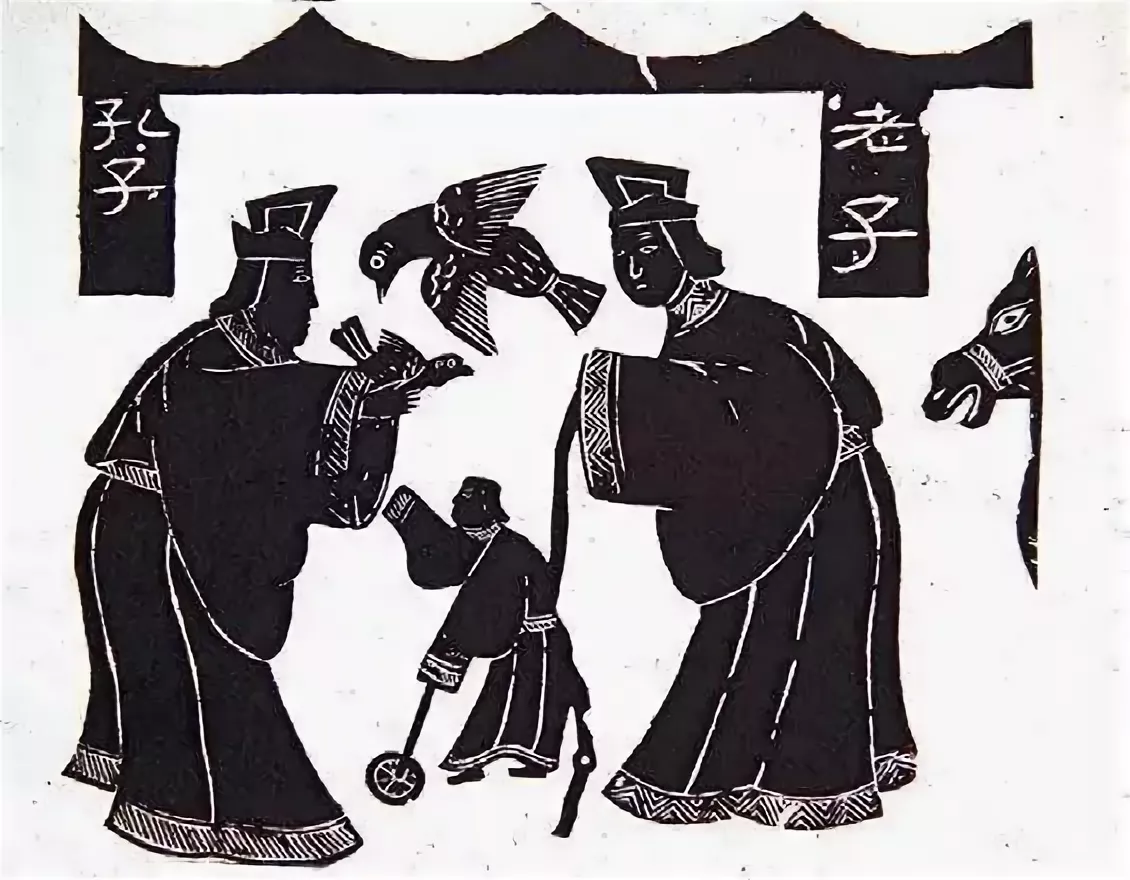 Встреча Конфуция и Лао Цзы. Прорисовка с рельефа 1 века до н. э.