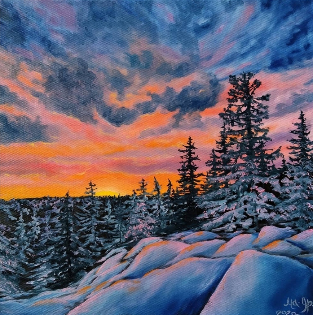 Марина Громыковская, Зимний Урал Холст, масло, 40х40 см