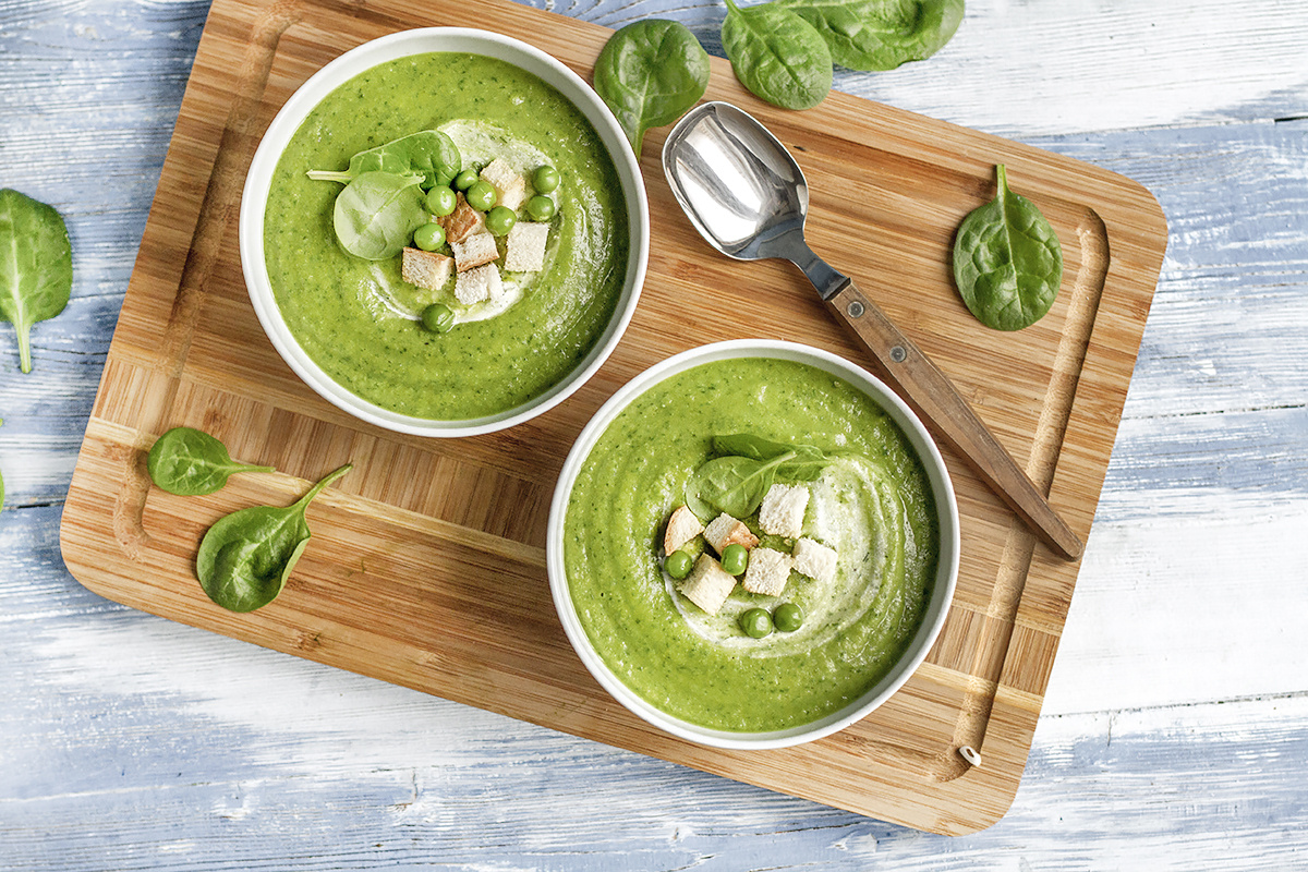 
Суп-пюре из зелёного горошка на кокосовом молоке