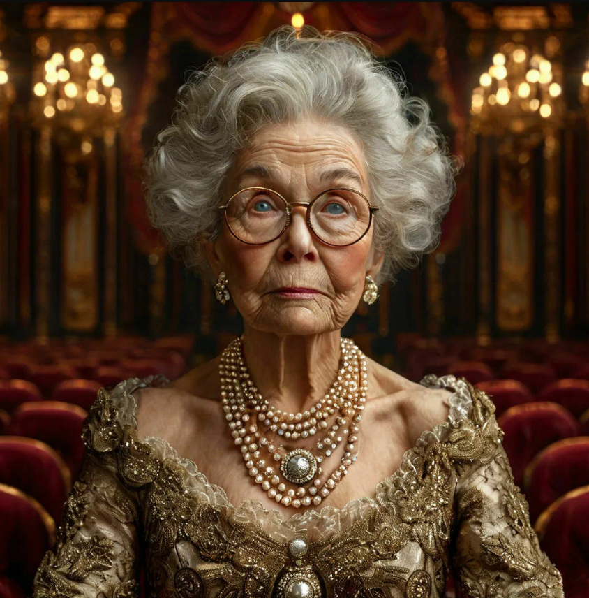 Бабуля со своим богатством.