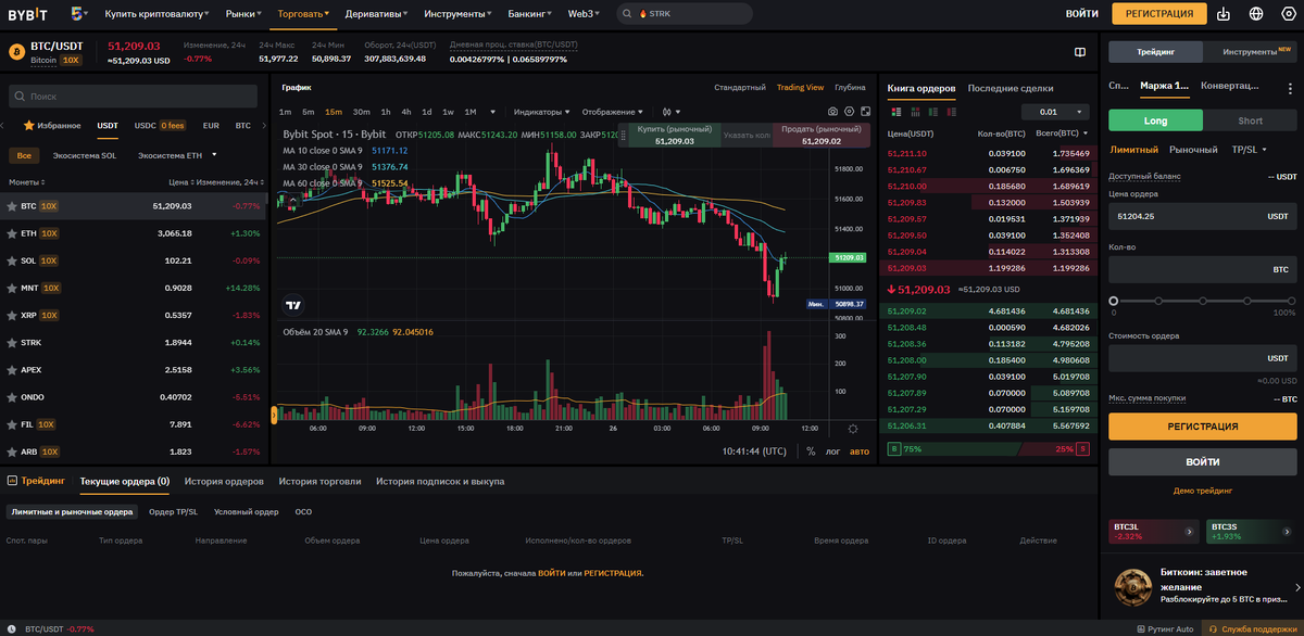 Криптобиржа для покупки биткоина Bybit