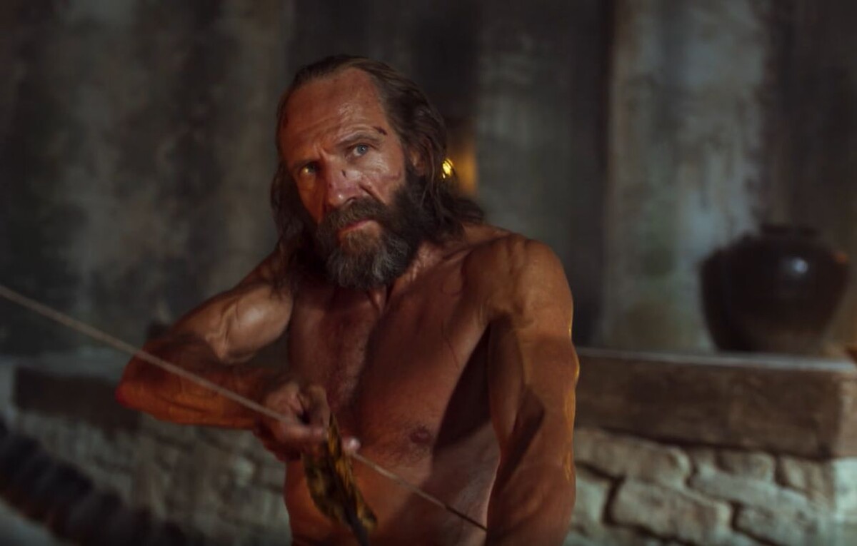    Рэйф Файнс в роли Одиссея. Изображение: скриншот трейлера фильма «Возвращение Одиссея»