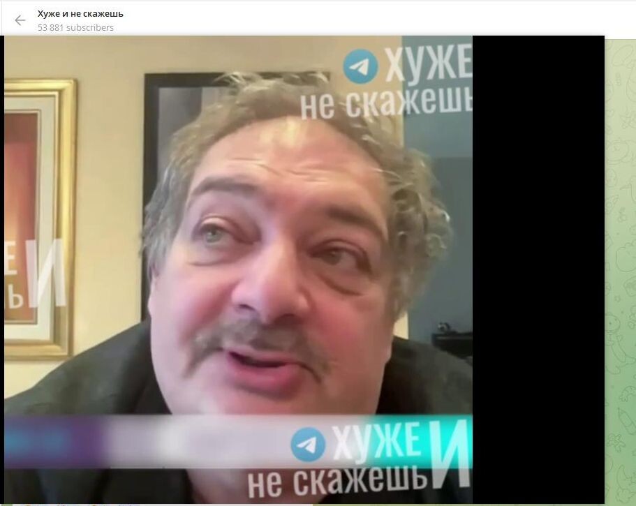    Дмитрий Быков*, 2024. Скриншот: телеграм-канал "Хуже и не скажешь"