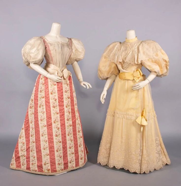 2 Silk Afternoon or evening gowns, BALTIMORE & NEW YORK, c_ 1895-1896