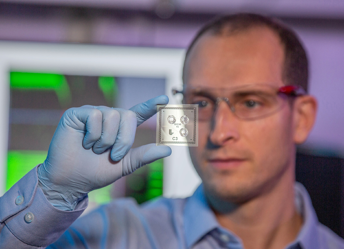 Нейрочипы улучшают работу мозга и объединяют его с гаджетом. (Фото: www.llnl.gov).