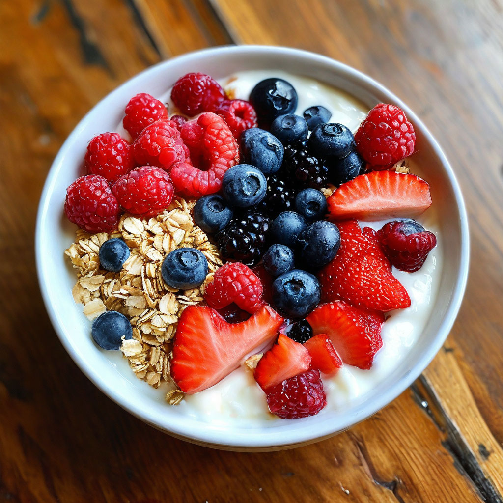 Греческий йогурт с ягодами