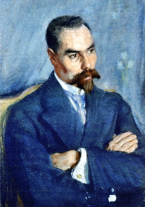 Художник Сергей Васильевич Малютин  Портрет Валерия Яковлевича Брюсова. 1913 г.