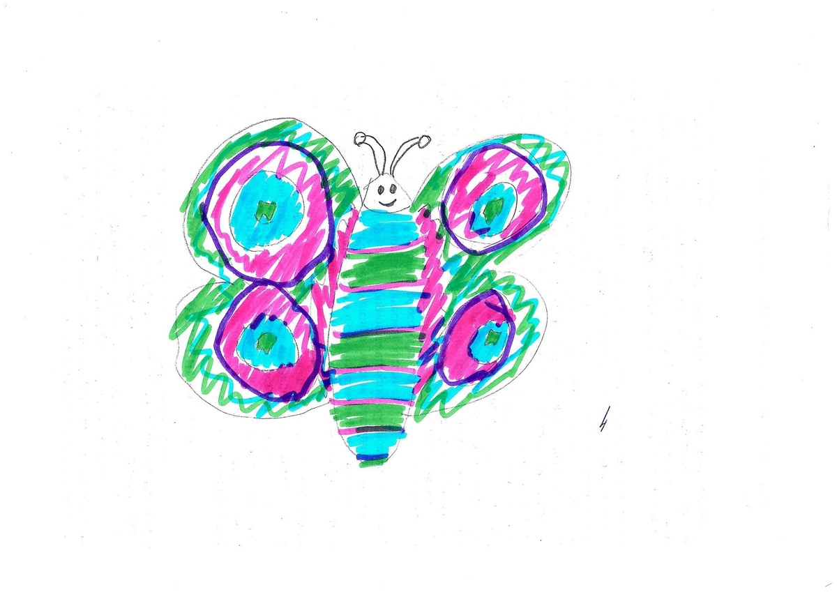 Рисунок Маринетт Мортем: Бабочка - Полосатая радость