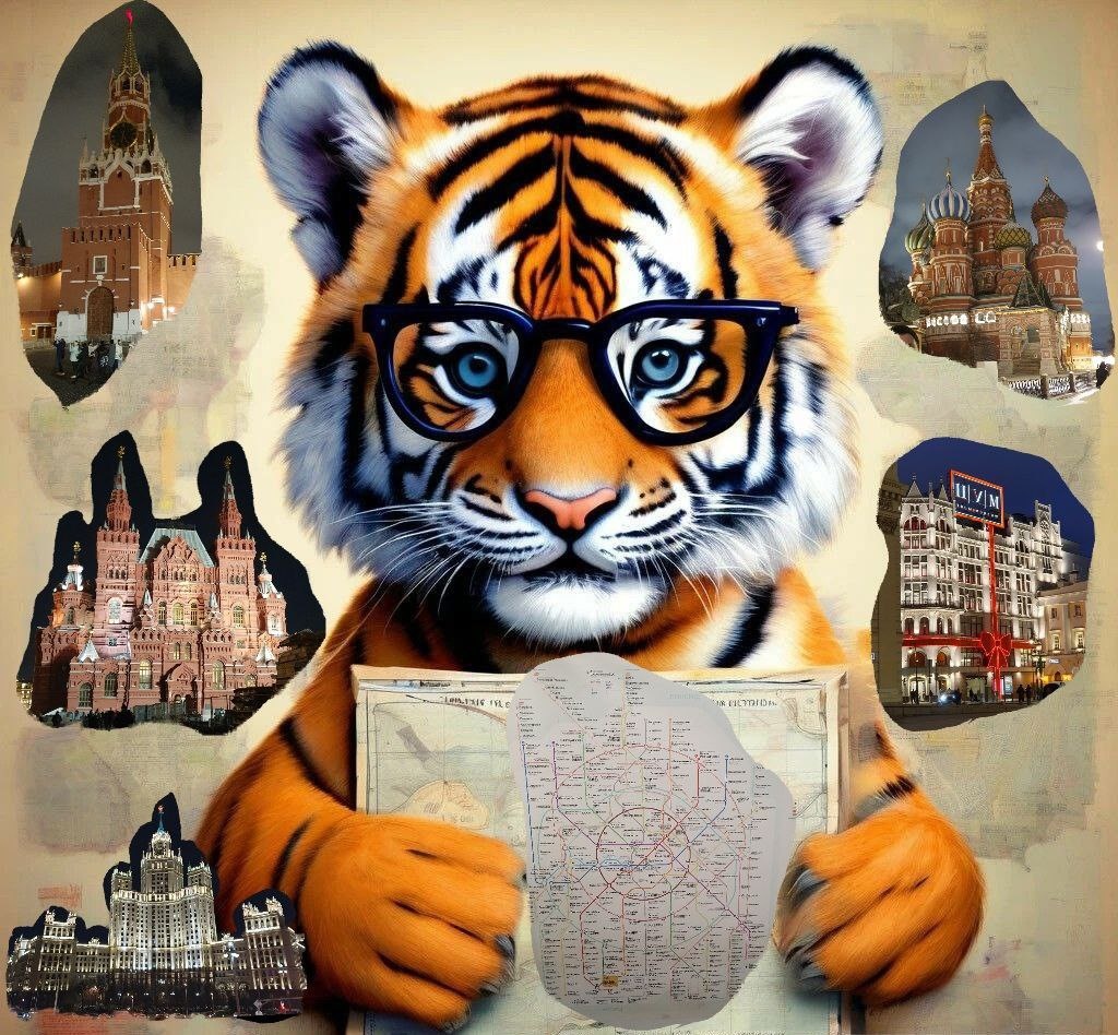 Тигряу опытный путешественик он сразу наметил главные точки его маршрута)