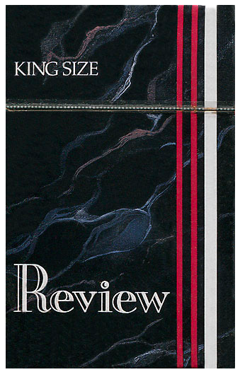"Review" King Size. Великобритания, конец 1980-х годов. 20 штук с фильтром, в боксе, в целлофане. Производитель: - ? Владелец торговой марки: "WM Lo and Co PLC".