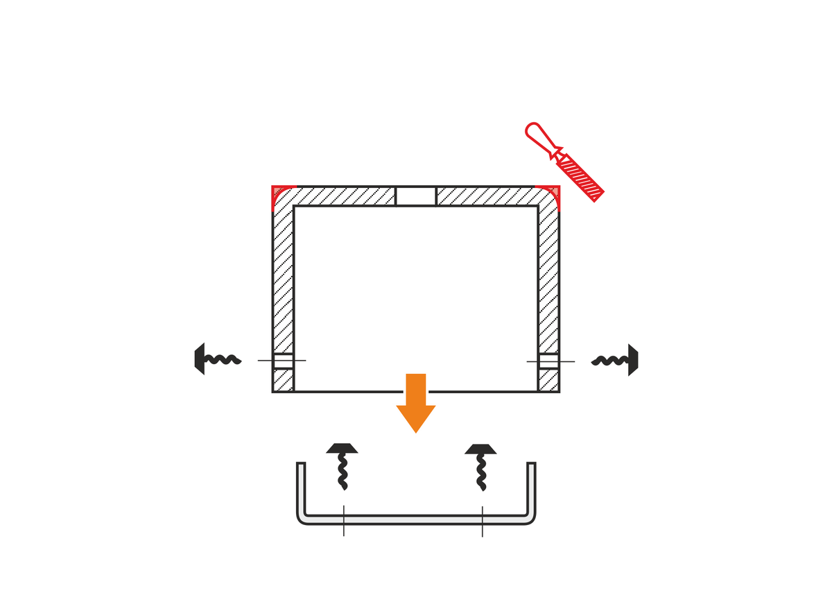 Добавляем скругления и крепеж