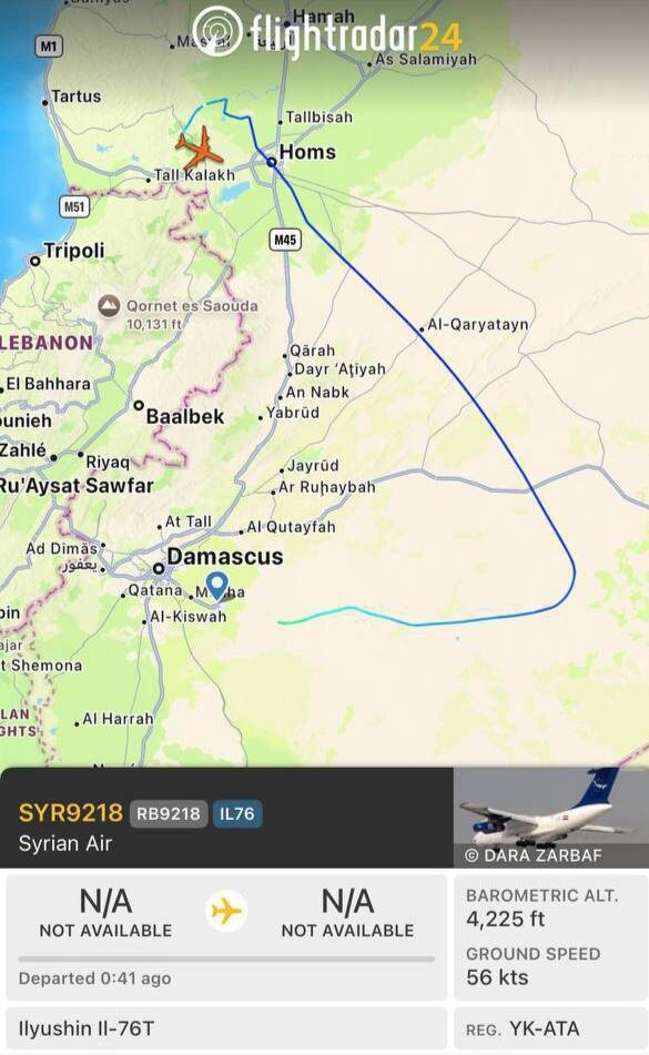    Фото: скриншот портала Flightradar24