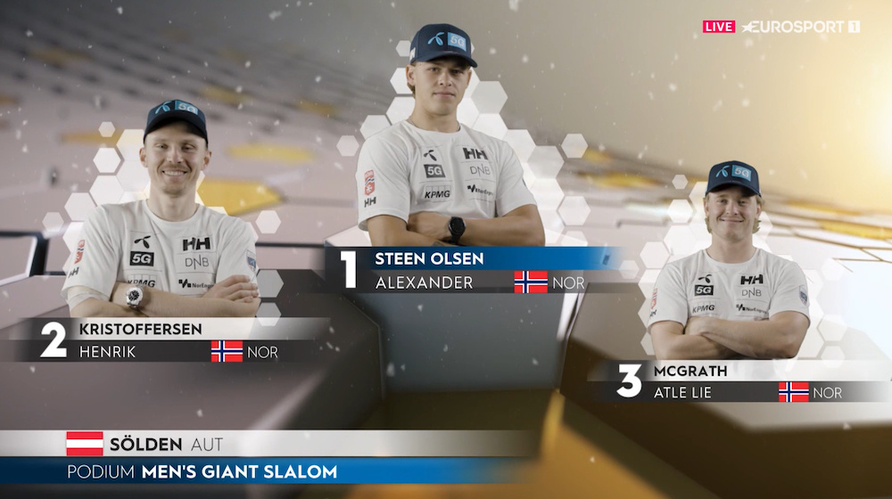 Таким был подиум в первом гигантском слаломе сезона