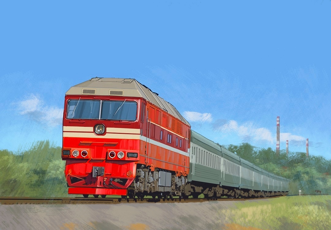 Обложка журнала 11 номера "Наши поезда". ТЭП70