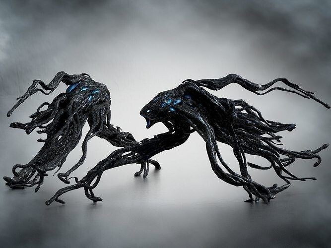 Тени пытаются поглотить друг друга. 