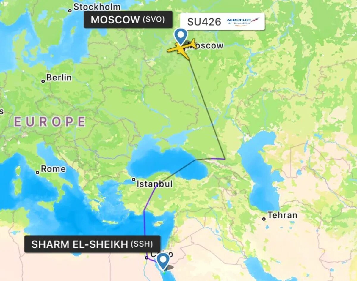    Маршрут облета Сирии российскими самолетами. Так уже давно. Фото: АТОР