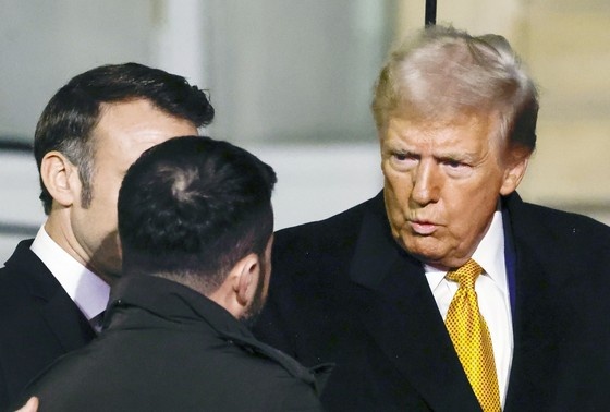    Эммануэль Макрон, Владимир Зеленский, Дональд Трамп