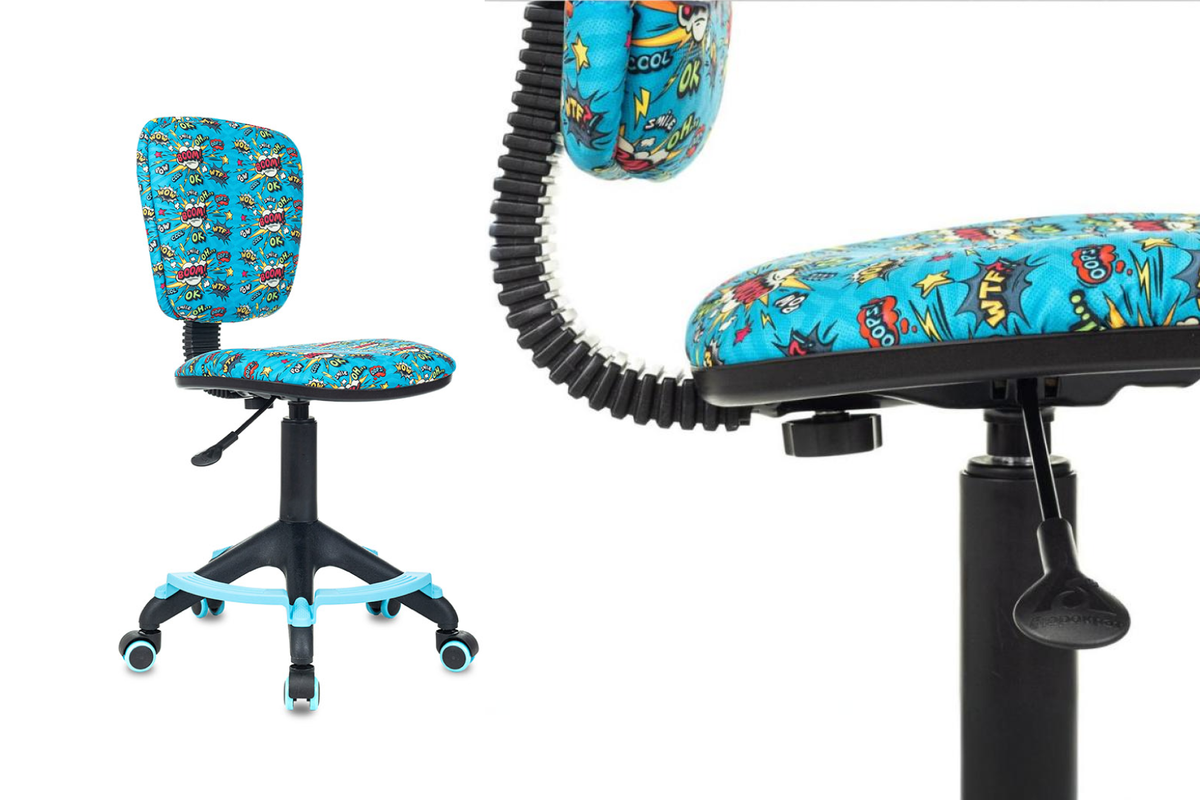 Детское компьютерное кресло «Бюрократ CH-204-F/BOOM» с подставкой для ног — 7690* рублей. Код для поиска на сайте «Экспресс Офиса» — 658739.