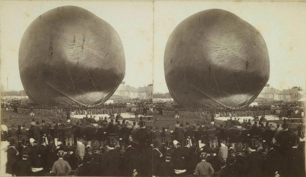 Гигантский воздушный шар "Le Géant" работы Надара в Амстердаме, 1865г