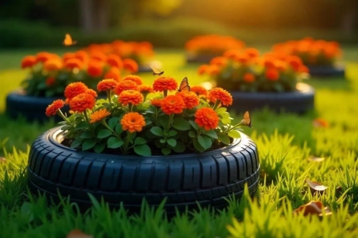    В Ярославле могут запретить использовать шины для благоустройства