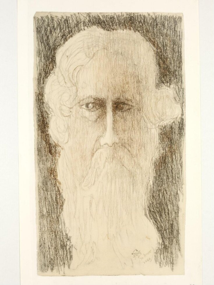 Rabindranath Tagore. Self portrait. Lithograph. ca. 1930 - ca. 1940 