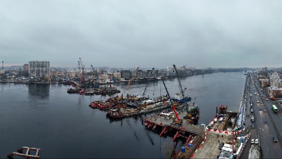    Строительство новой переправы в Петербурге, декабрь 2024 Автор фото: t.me/linchenko_spb