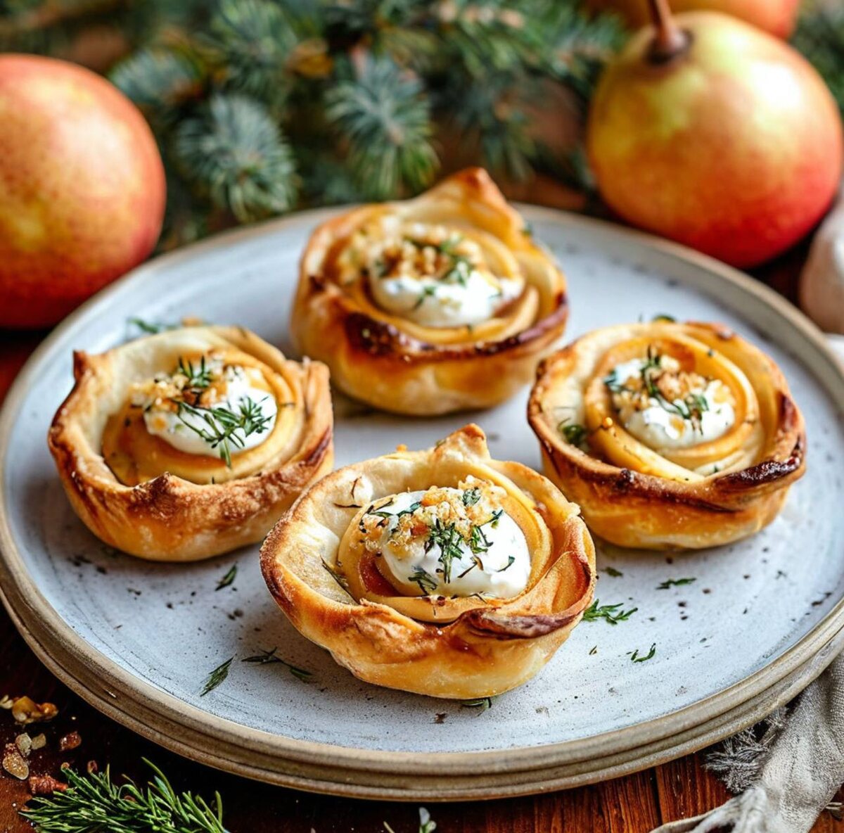 корзиночки с грушей и сыром / коллаж Другой Кухни