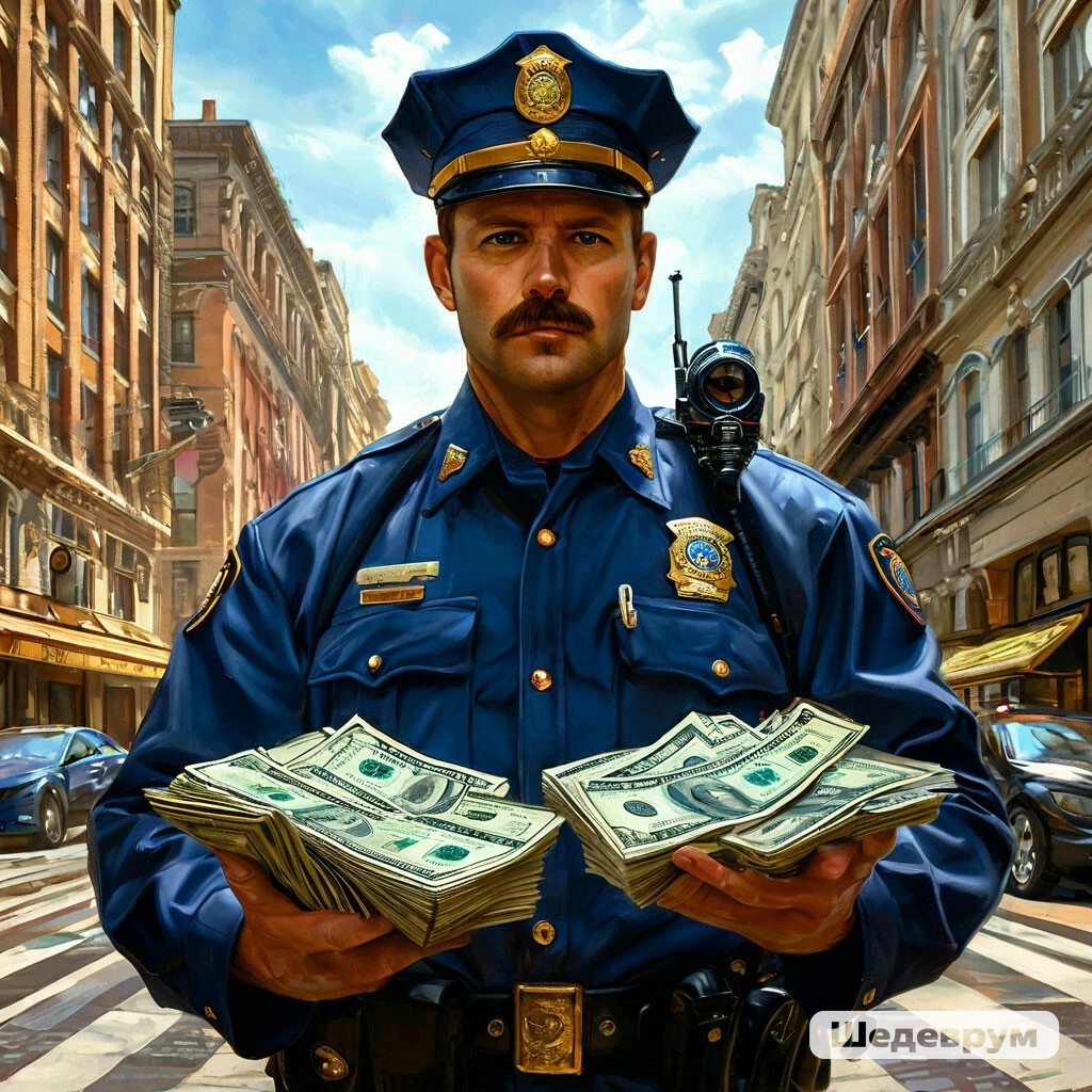 Обеспечение полицейских, по мнению правительства. Изображение от нейросети.