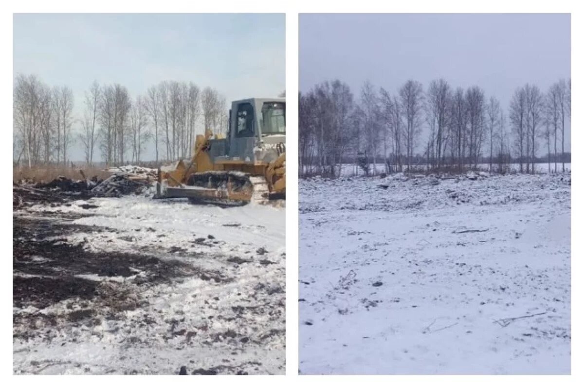    В Кривошеинском районе ликвидировали незаконную свалку возле трассы