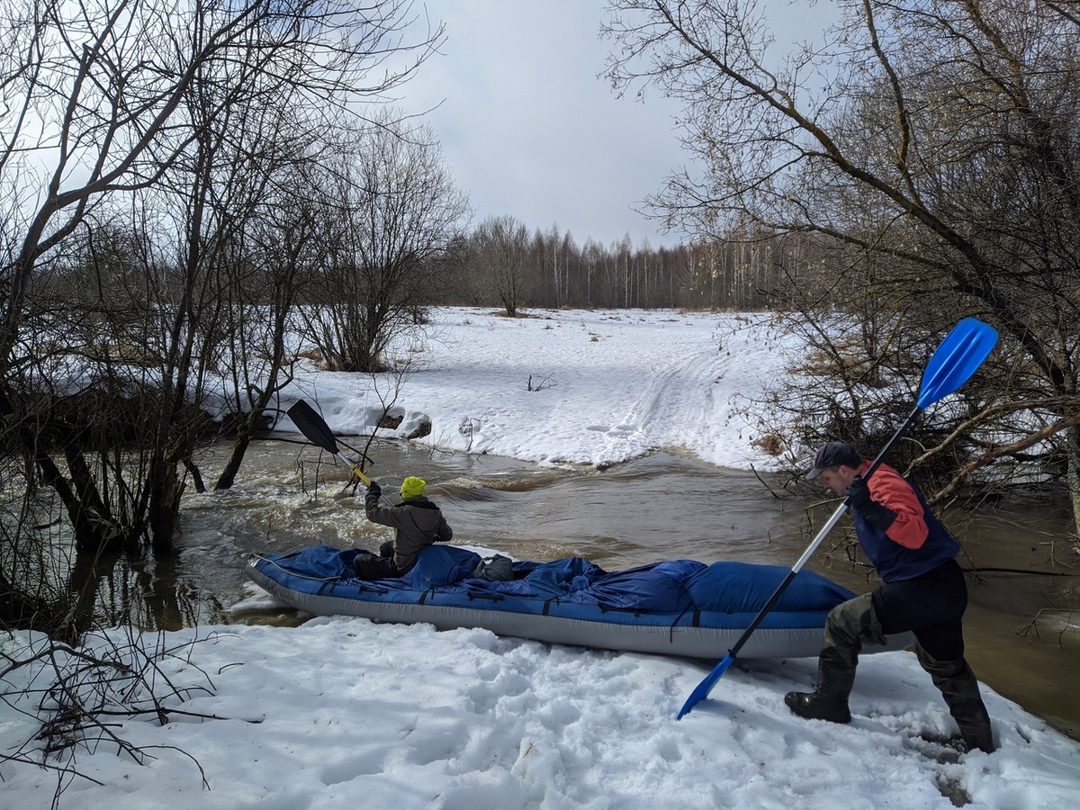 Щука-3, спуск в воду со снега