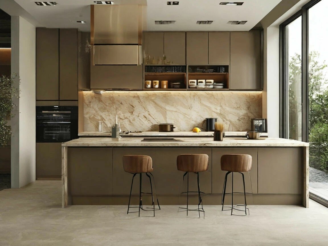 Коричневая кухня