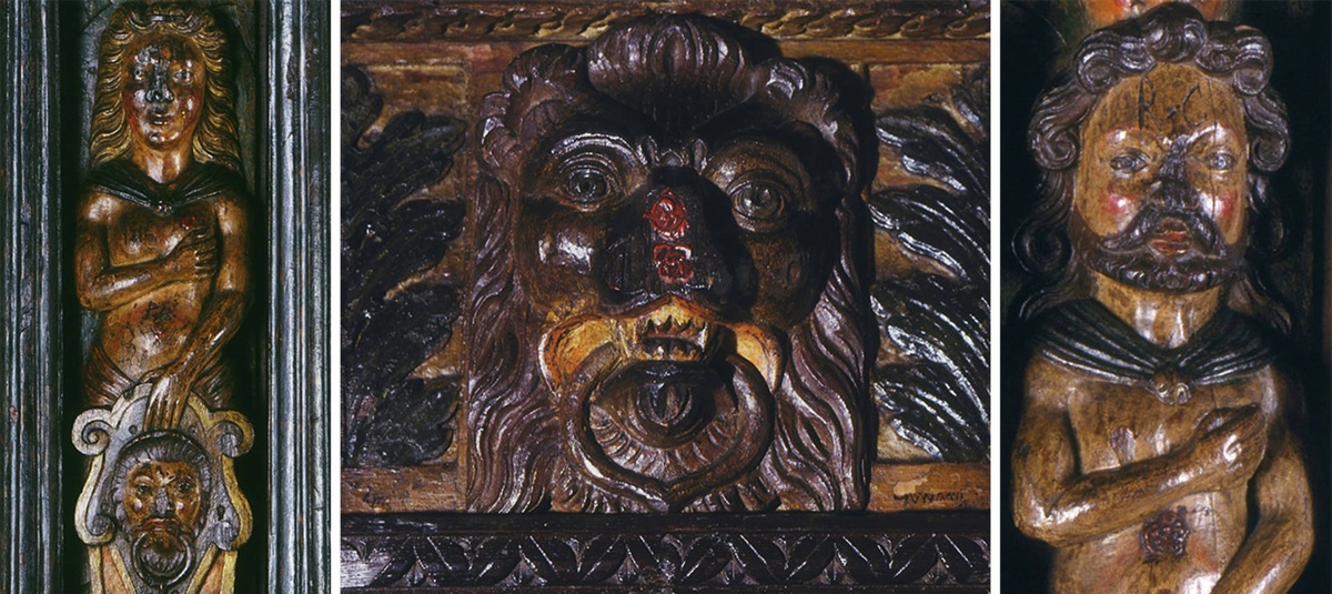 Резные элементы на кроваи из Уэра