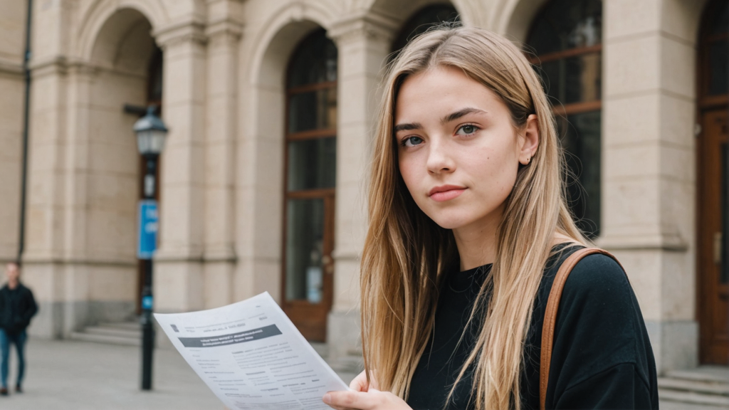 студентка готовится к поступлению в магистратуру в Европе