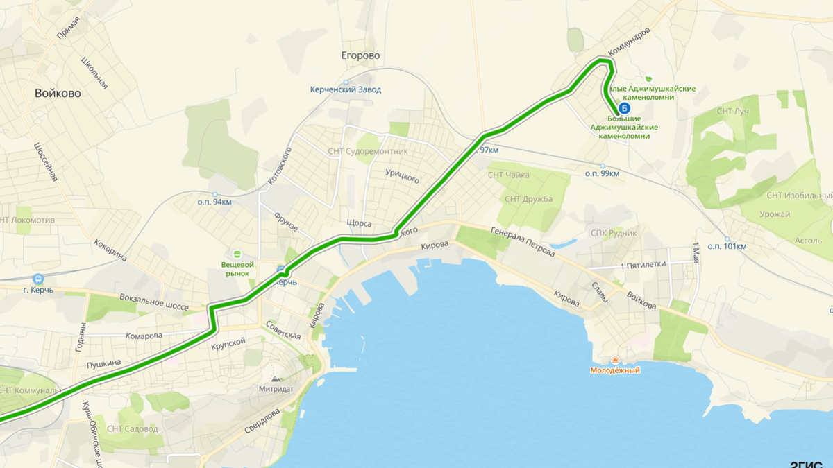 Маршрут с моста к каменоломням. Фото: Книга Приключений