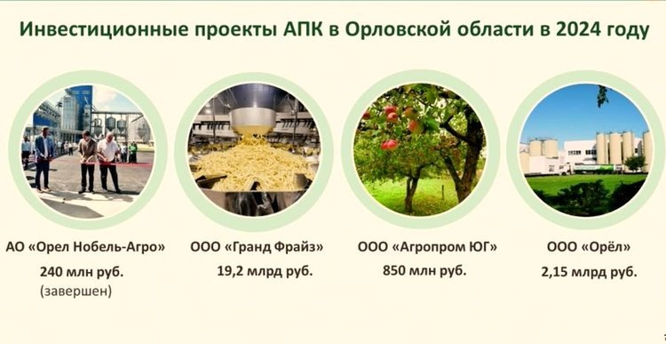    В Орловской области идет реализация крупных инвестпроектов в АПК