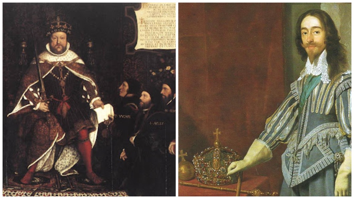 Король Генрих VIII и король Карл I c утраченной короной.