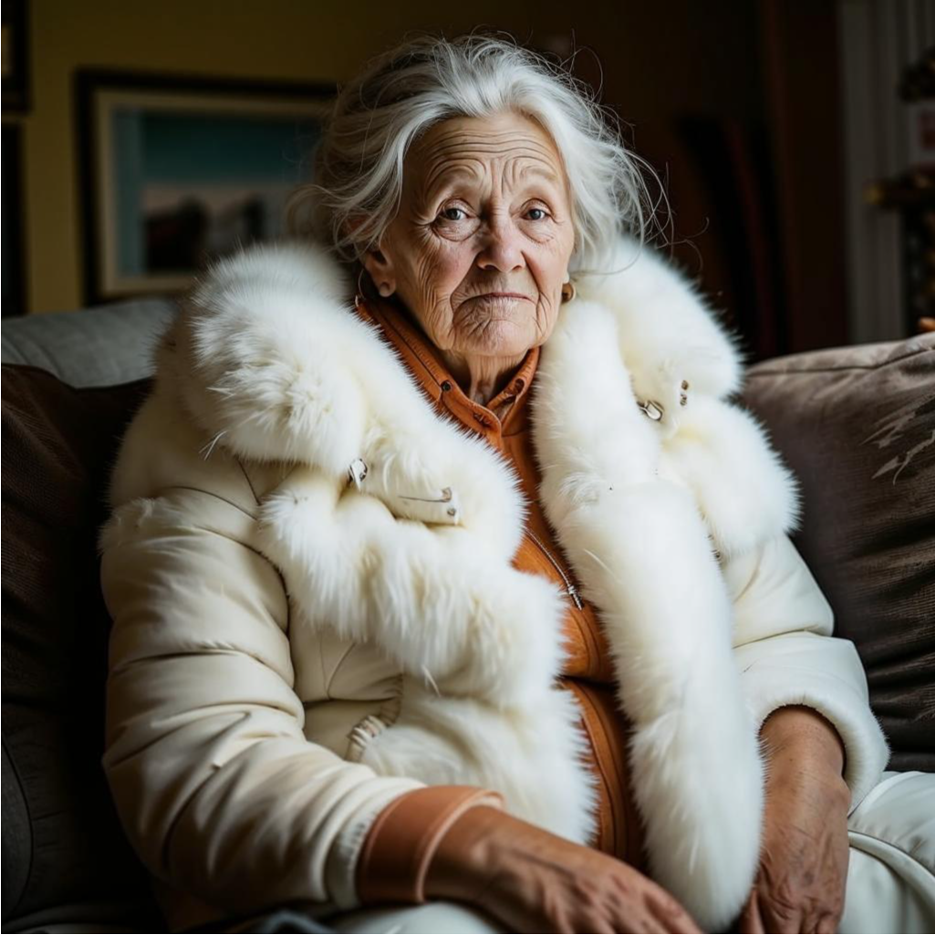 Миссис Марта О`Коннел, мать Рональда, в своем доме в Коппере. создано нейросетью Кандинский. 