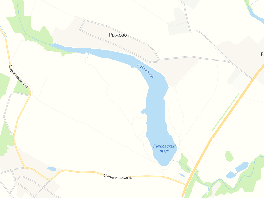 К пруду удобный подъезд, есть парковка