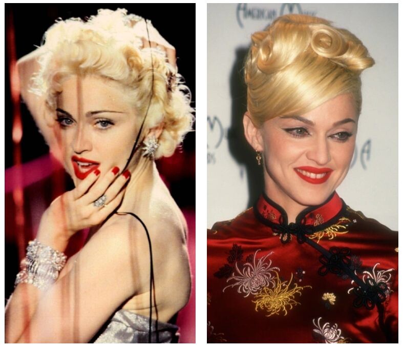  Мадонна в 1990 и в 1995          