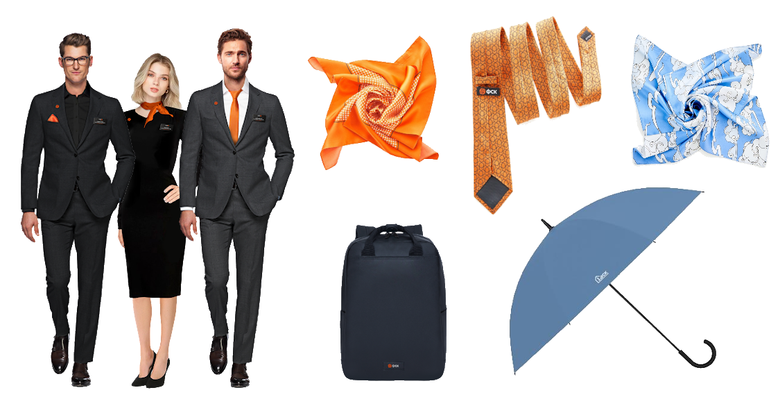 Примеры мерча и корпоративных подарков, выпускаемых для ГК ФСК 