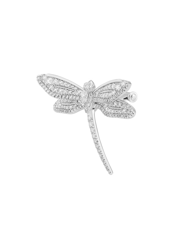 Брошь Mercury Classic из белого золота с бриллиантами