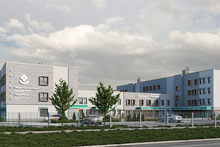    На декабрь намечено открытие многопрофильной взрослой и детской поликлиники площадью 12 тыс. кв. м с женской консультацией, травмпунктом, подстанцией скорой помощи в ЖК «Салават Купере».   
Фото: metshin.ru